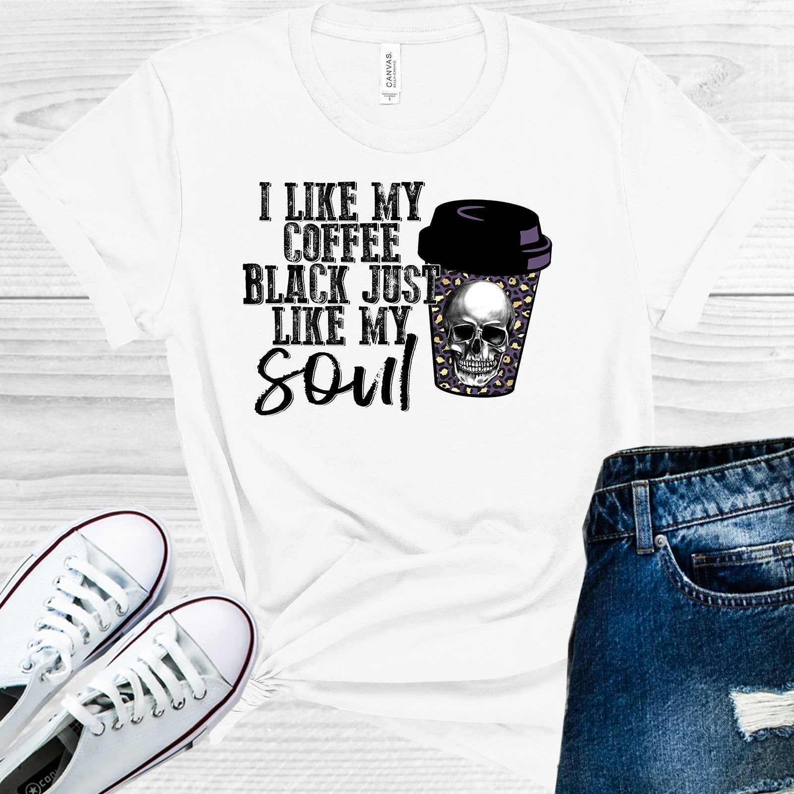 I LIKE MY COFFEE BLACK JUST LIKE MY SOUL GRAPHIC TEE