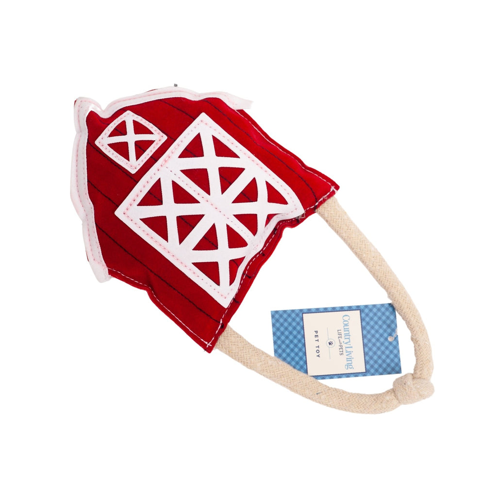 Country Living Faux Leather Red Barn Dog Chew Toy – Safe, Long-Lasting, and Non-Toxic