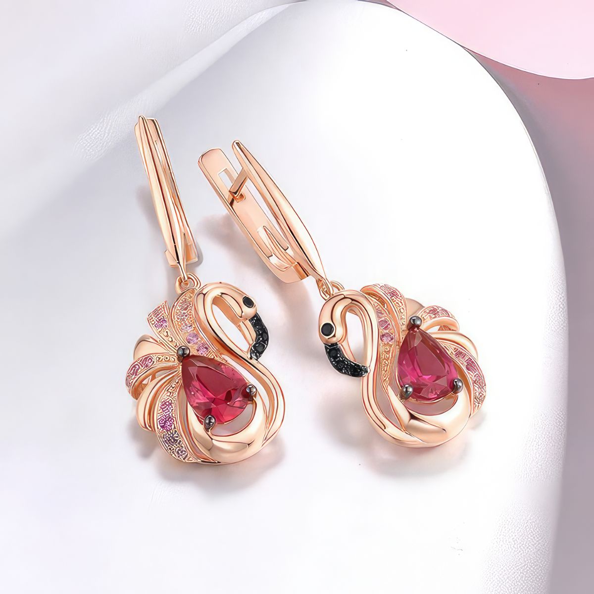 Sterling Silver Flamingo Drop Earrings