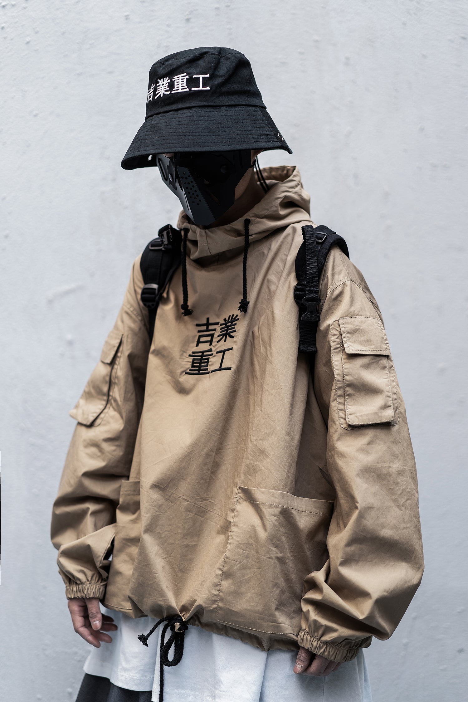 Hi2013 Khaki Industrial Windbreaker