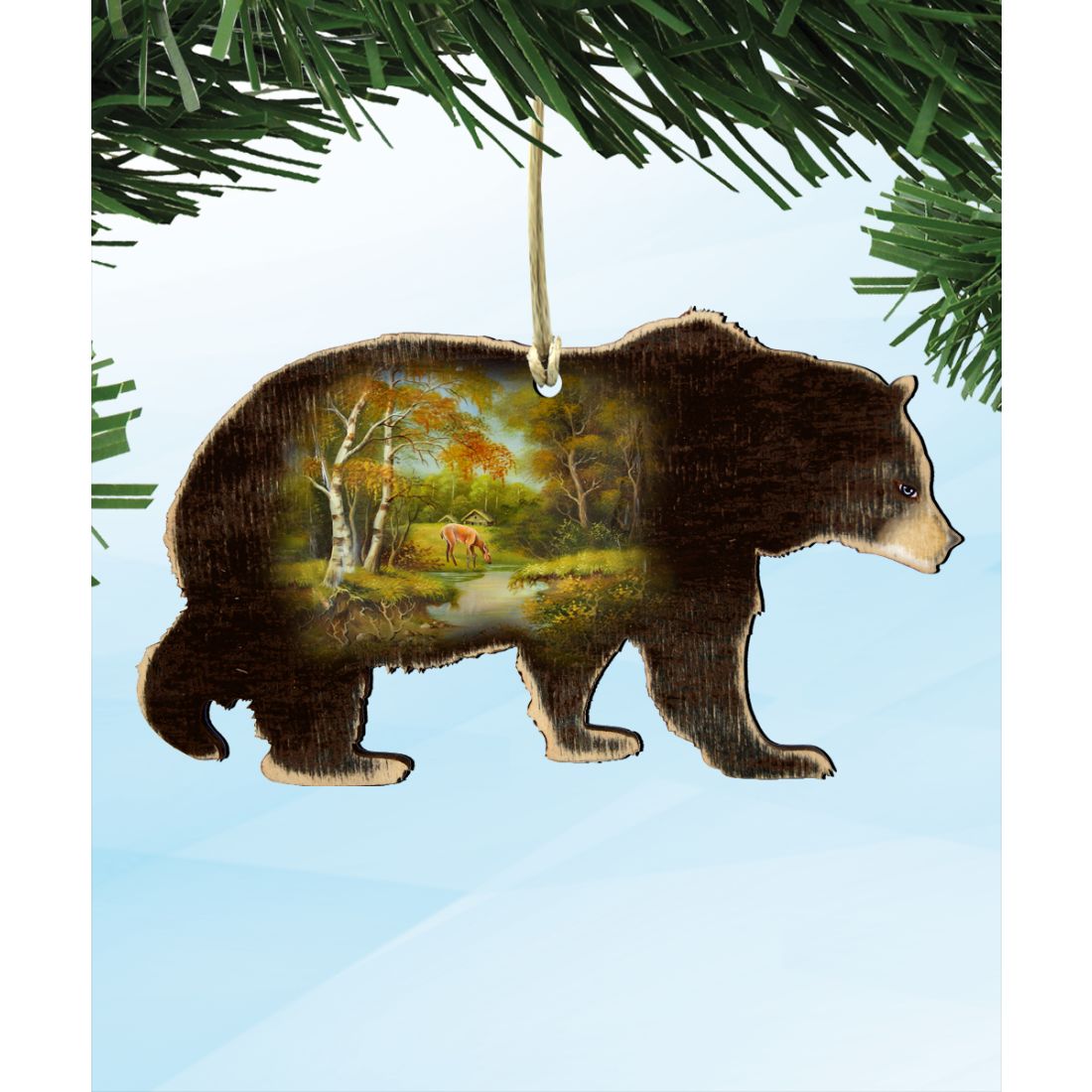 Black Bear Wooden Ornaments - Tree Ornament by G. DeBrekht - Wildlife Holiday Decor - 8198215-6