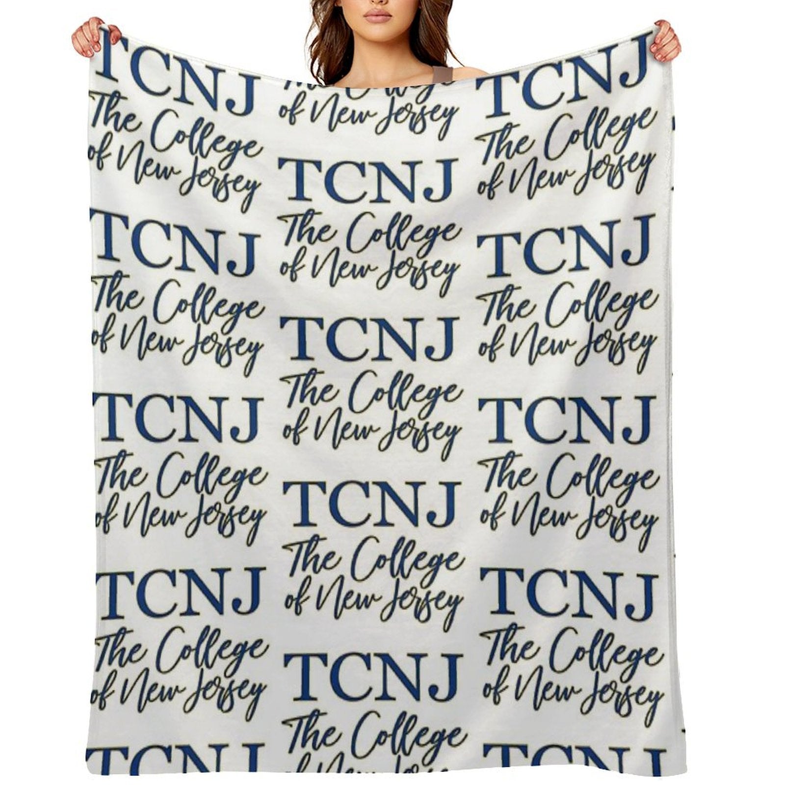 TCNJ The College of NJ Script Logo Throw Blanket