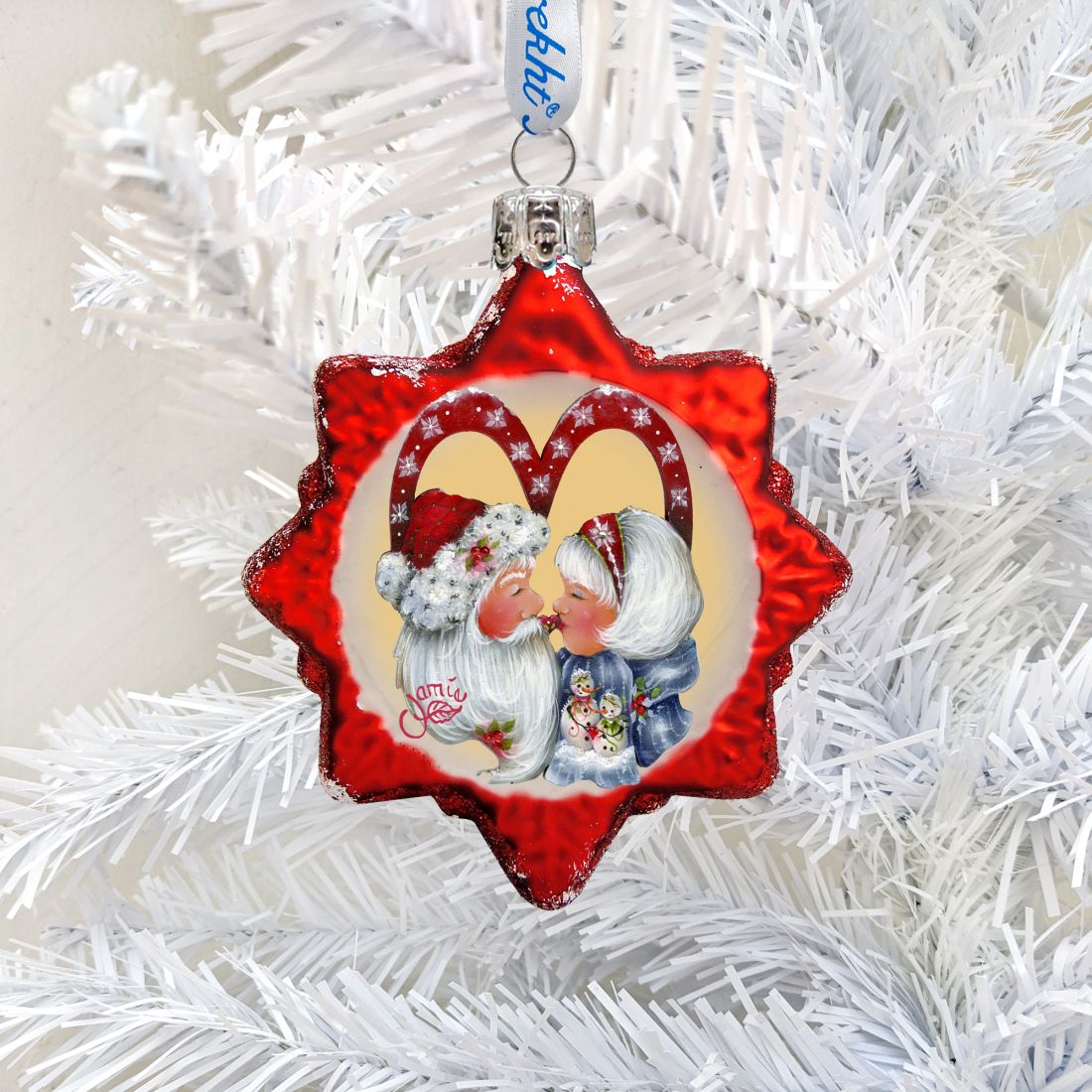 So Much in Love Mercury Glass Ornament by Jamie Mills-Price - Christmas Santa Snowman Decor - 778209-7514