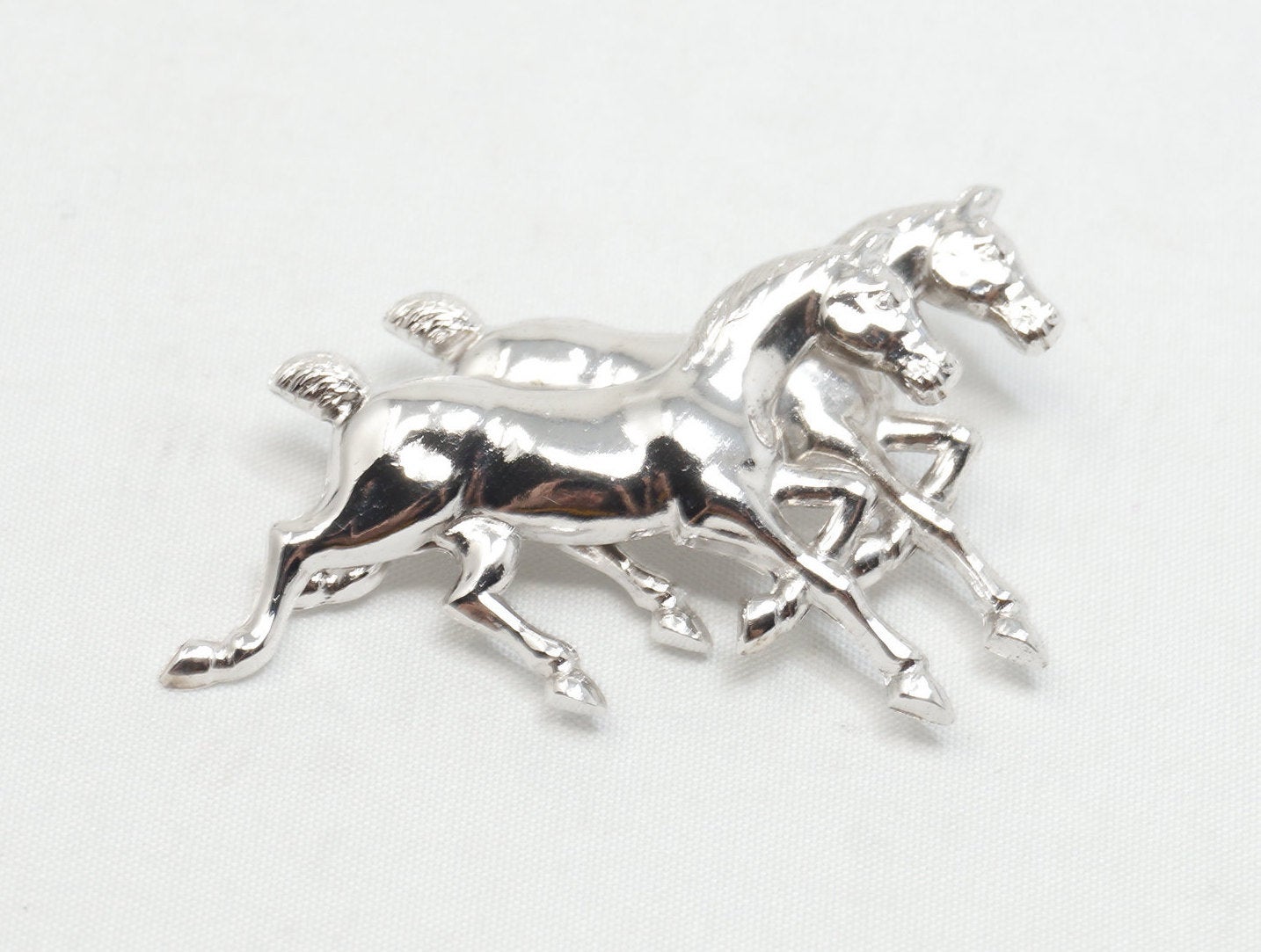 Vintage Designer Carl Art Horse Lover Sterling Silver Brooch Pin