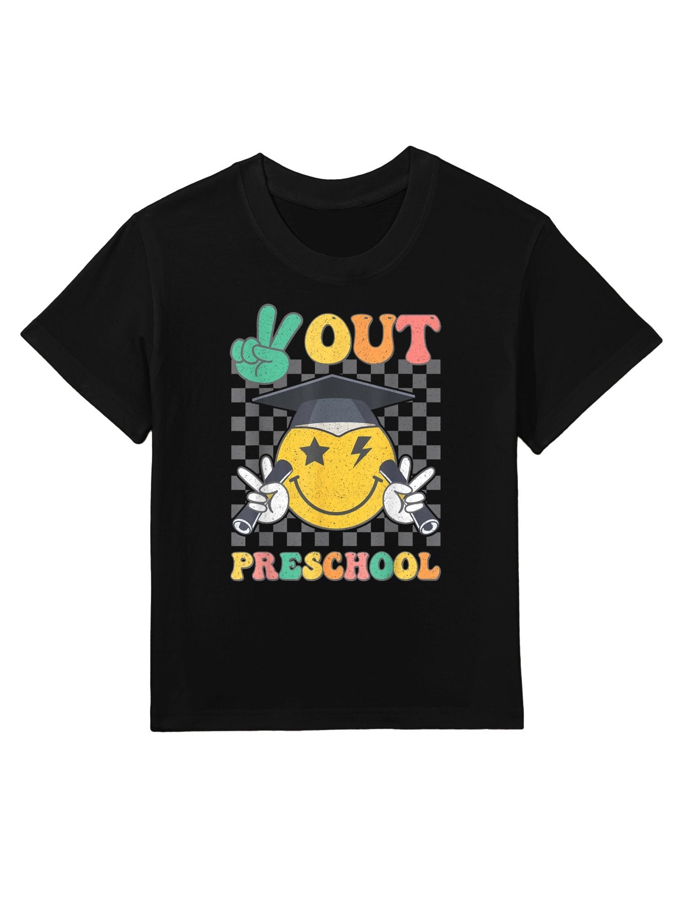 Groovy Peace Out PRESCHOOL Graduation Smile Last Day School Kids T-Shirt