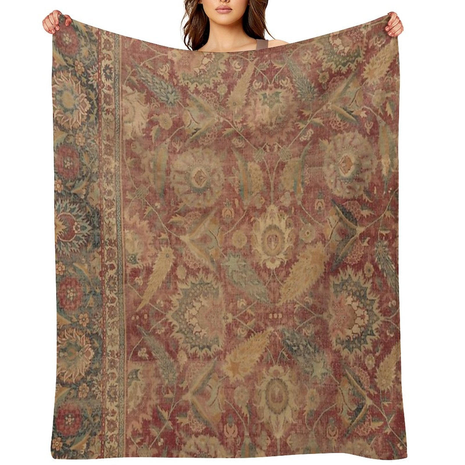 Antique Kilim Throw Blanket