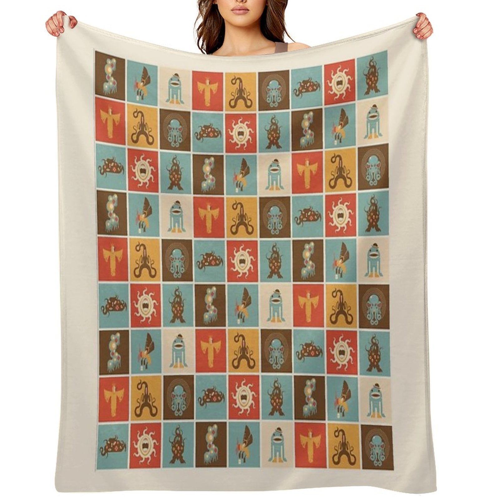 The Lovecraftian Squares Throw Blanket