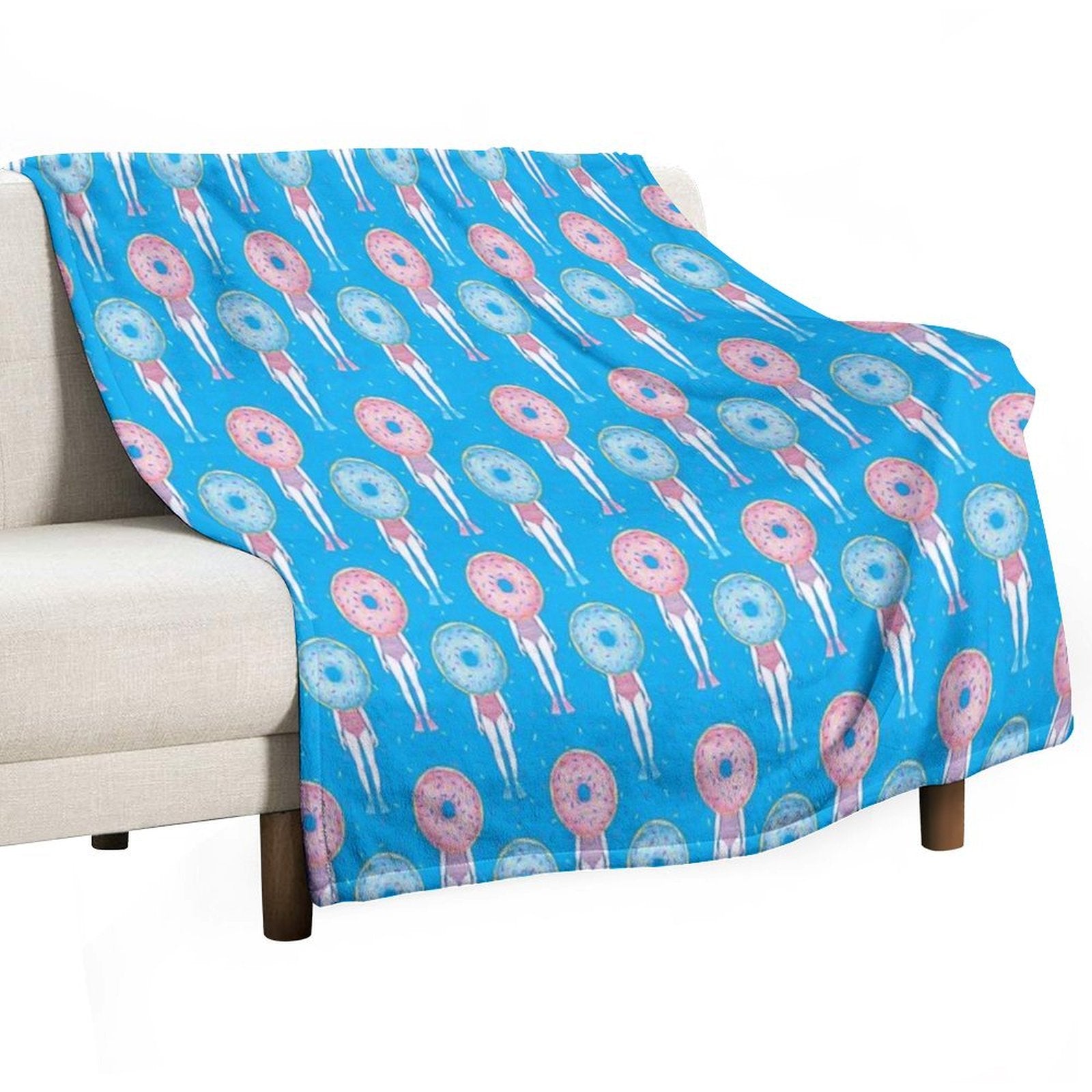 The Summer Treats  Pool Party Doughnut Throw Blanket
