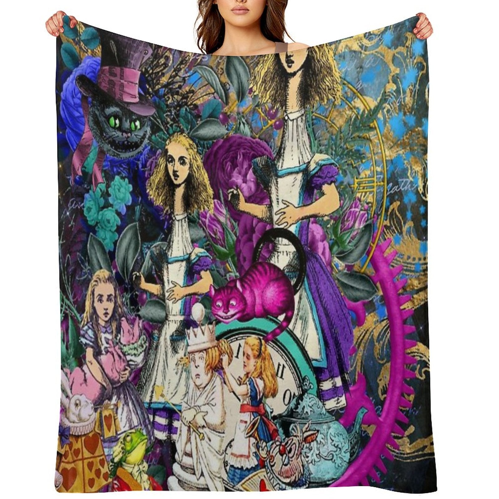 Alice Wonderland, Alice in Vintage Wonderland Throw Blanket
