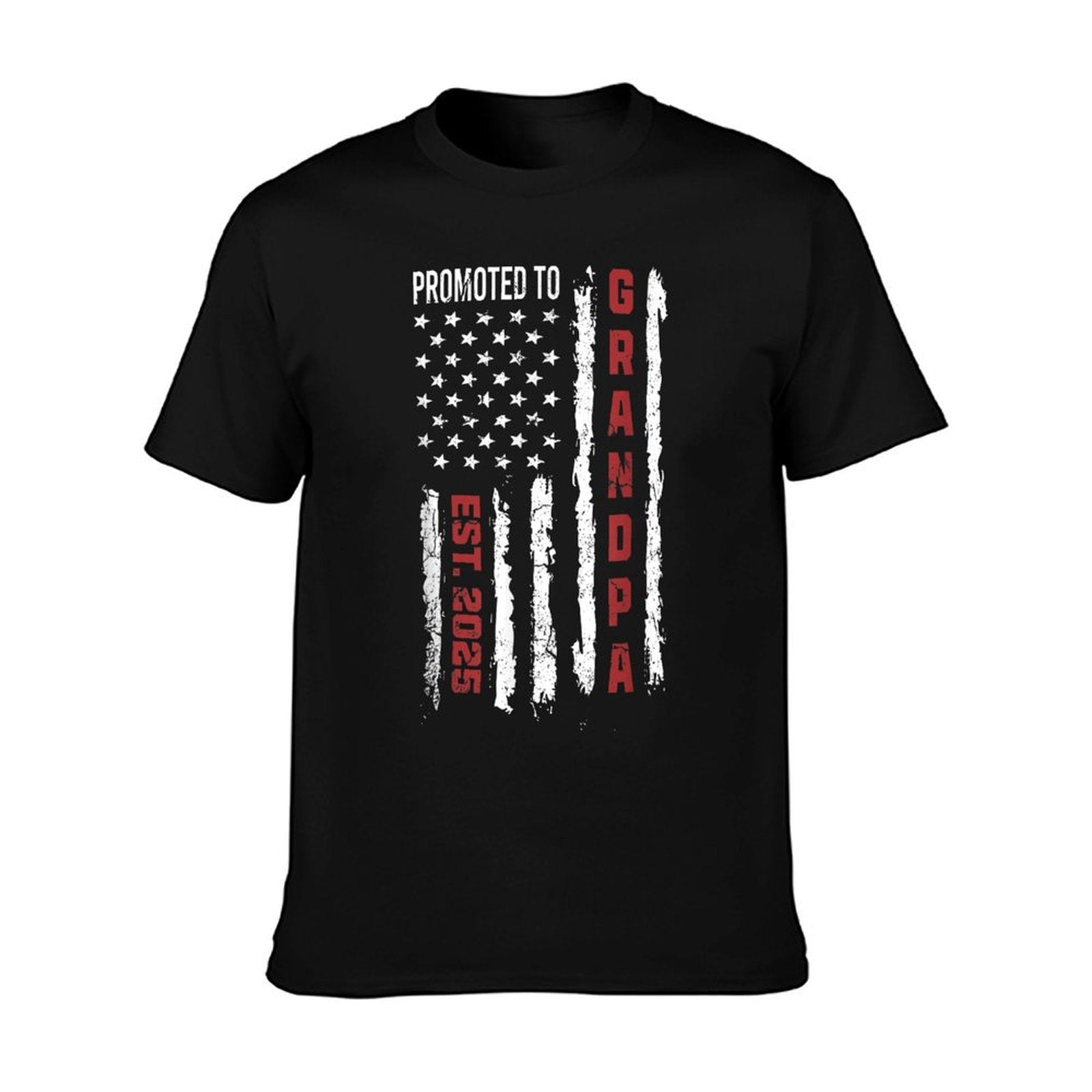 American Flag Promoted To Grandpa, First Time Grandpa 2025 T-Shirt