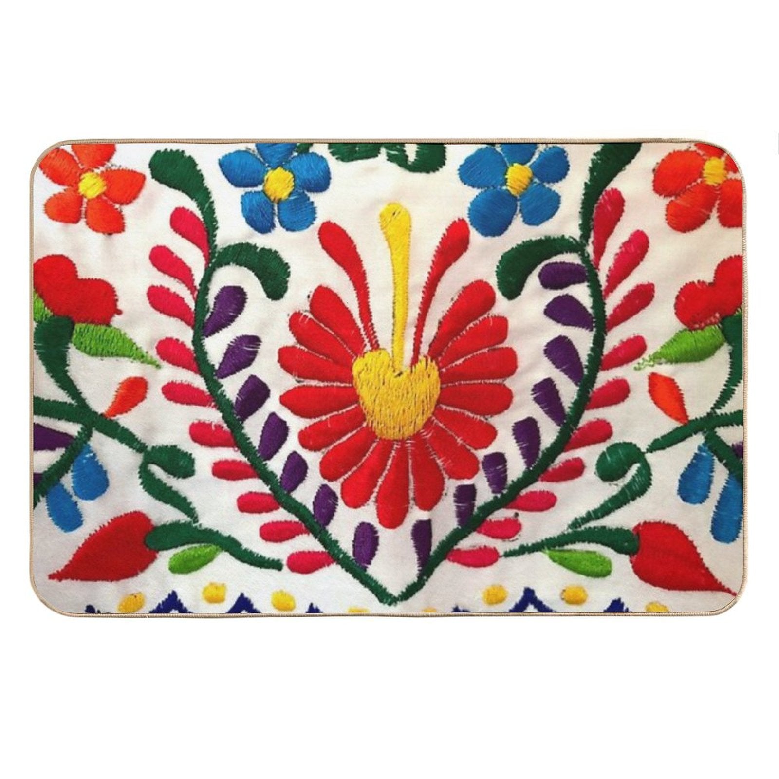 Mexican Flowers Bath Mat