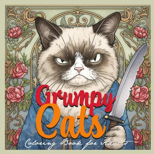 Grumpy Cats Grayscale Coloring Book for Adults: funny Cats Coloring Book grumpy cats doing things grauscale Coloring Book - Paperback