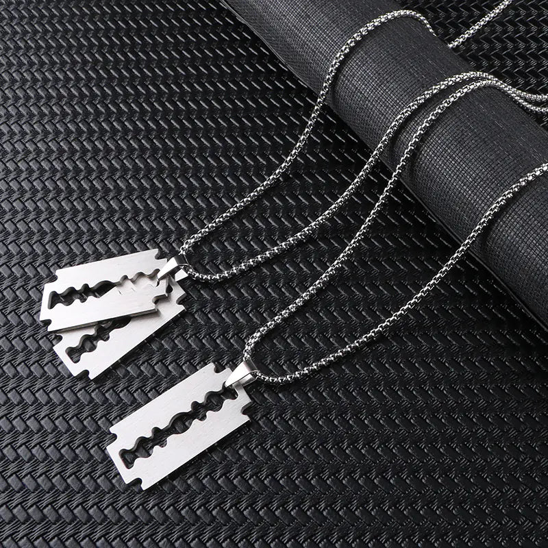 Style Loft Collection Titanium Steel Razor Blade Pendant Necklace