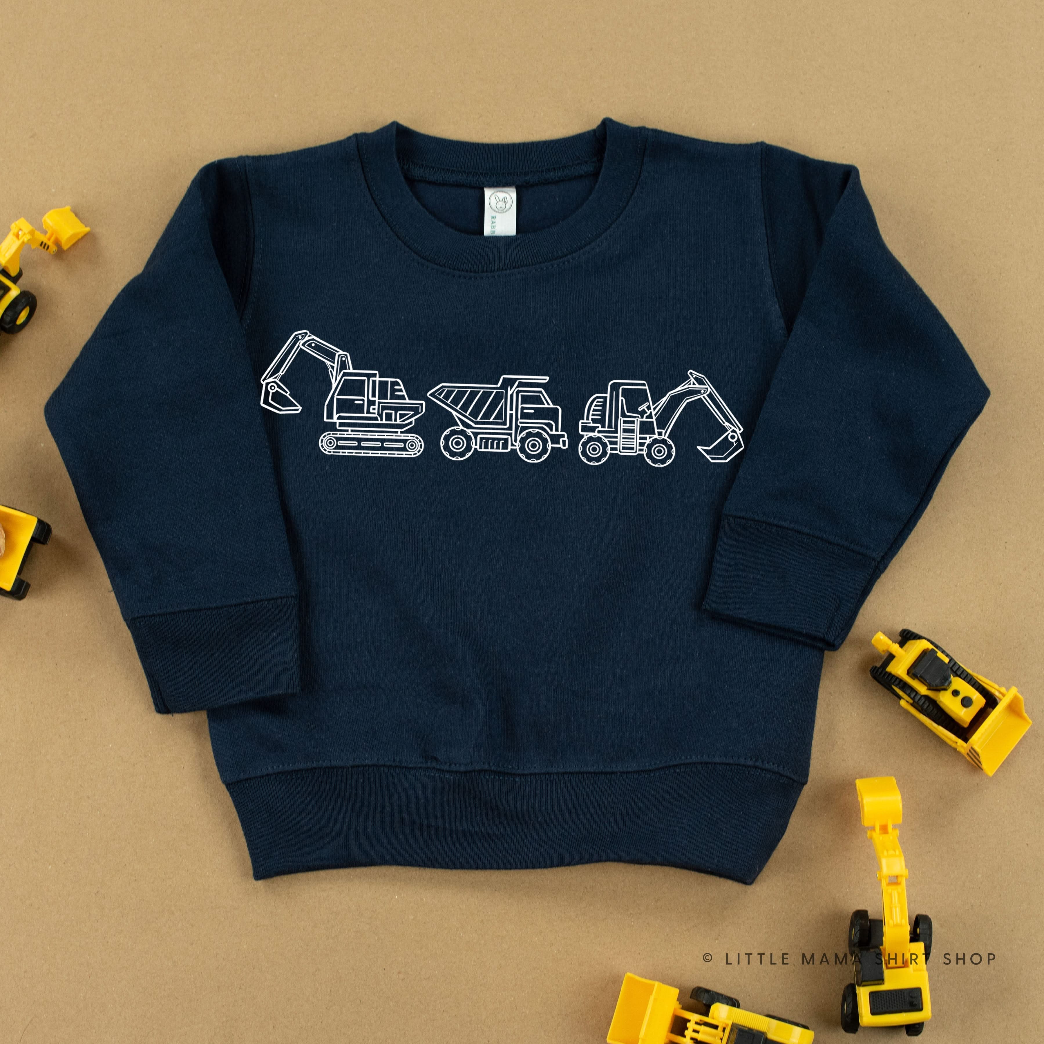 3 IN A ROW - CONSTRUCTION TRUCKS - Child Sweater