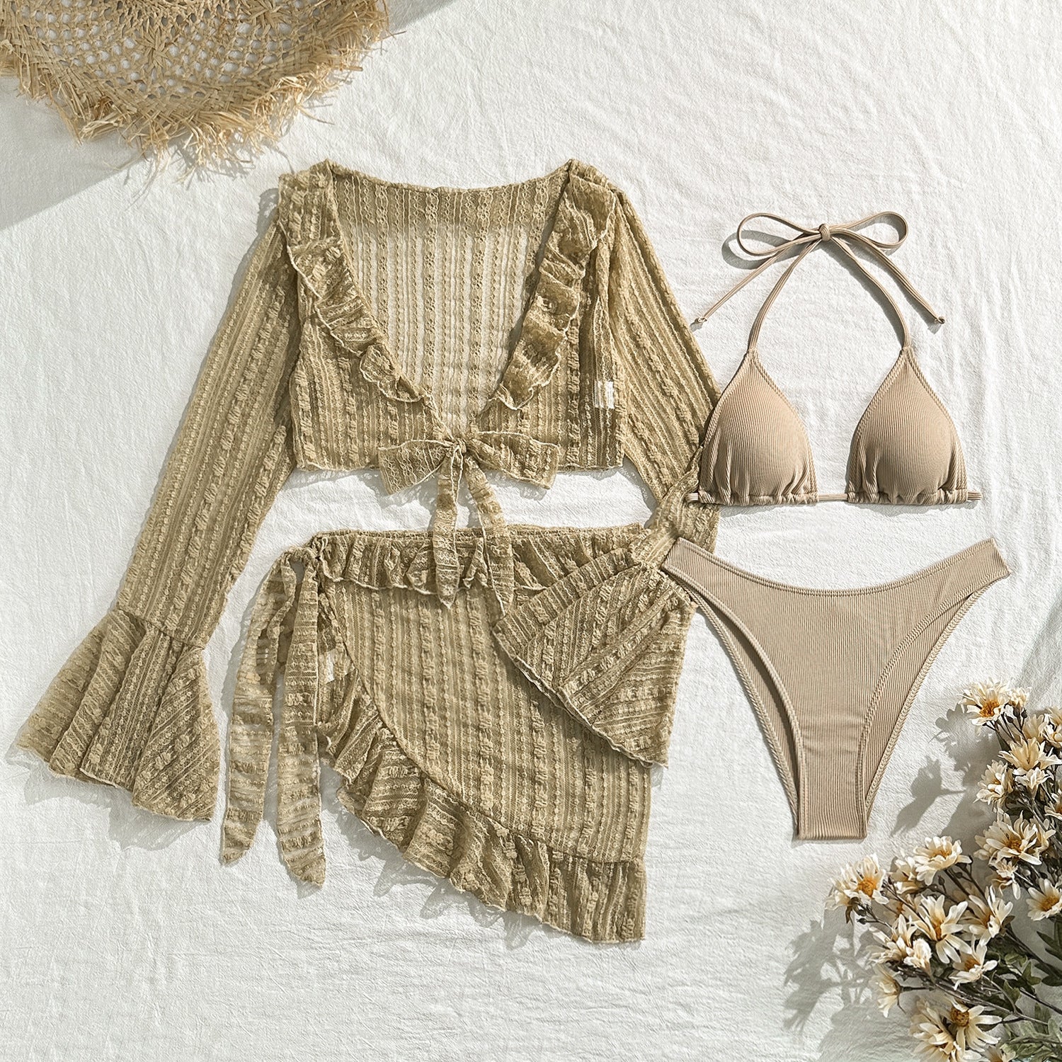 4-Piece Sexy Lace Mesh Bikini Set | ZAKAPOP