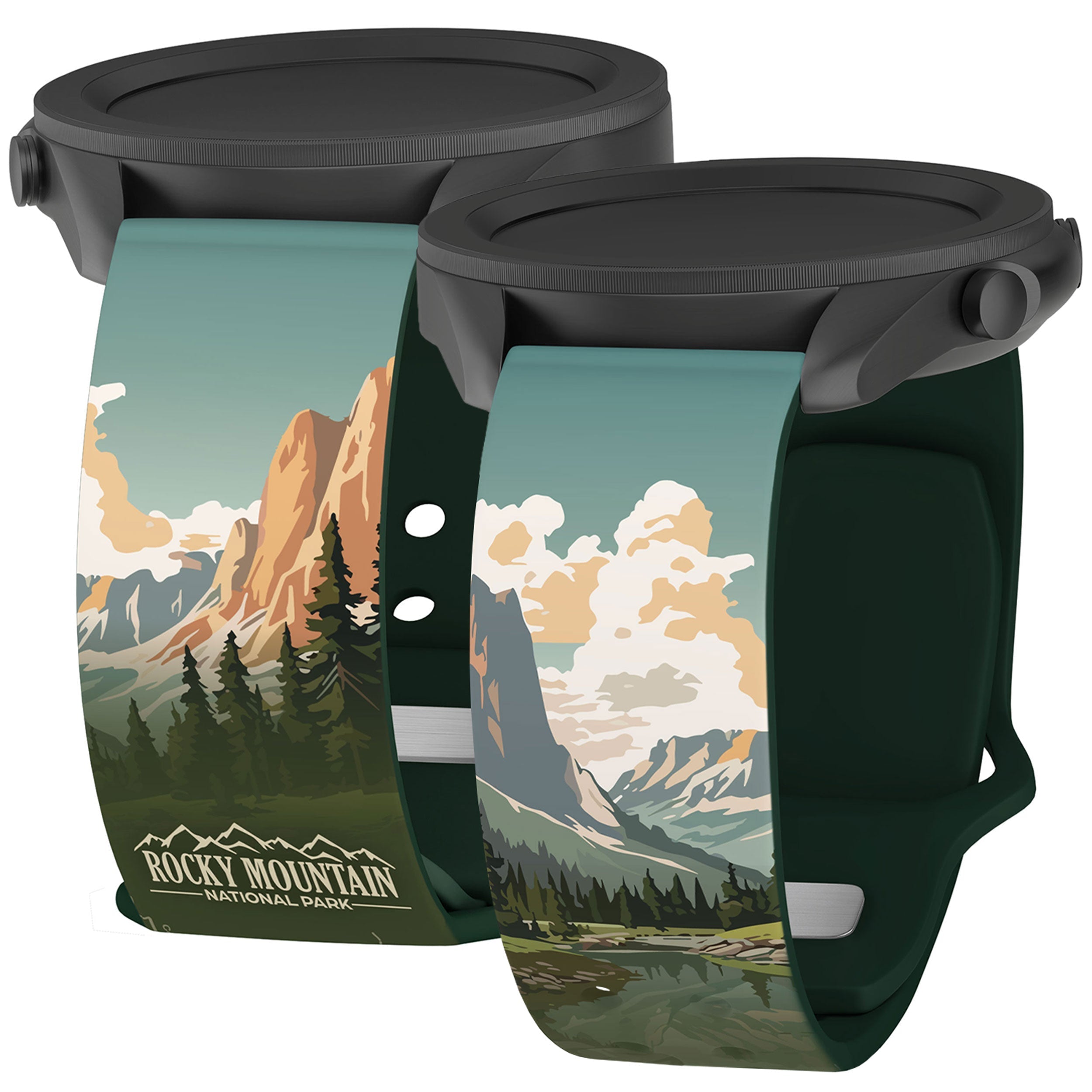National Parks Rocky Mountain HD  Watchband for Samsung, Garmin, Fossil, and More