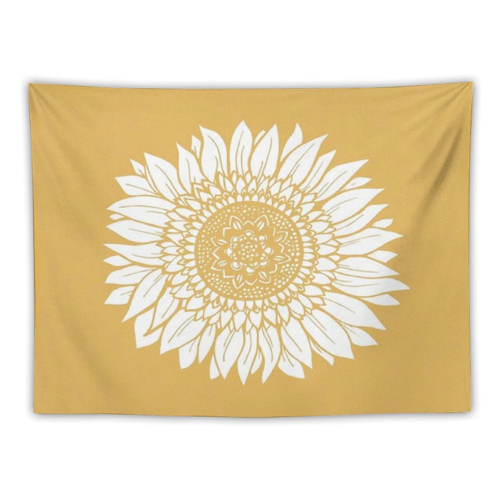 Yellow Flower Drawing Tapestry Tapestry