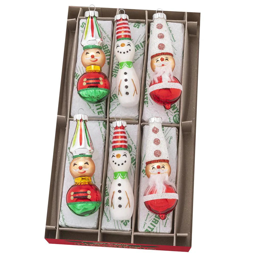 Holiday Splendor by Shiny Brite 6 Count 2.5” Decorated Figures