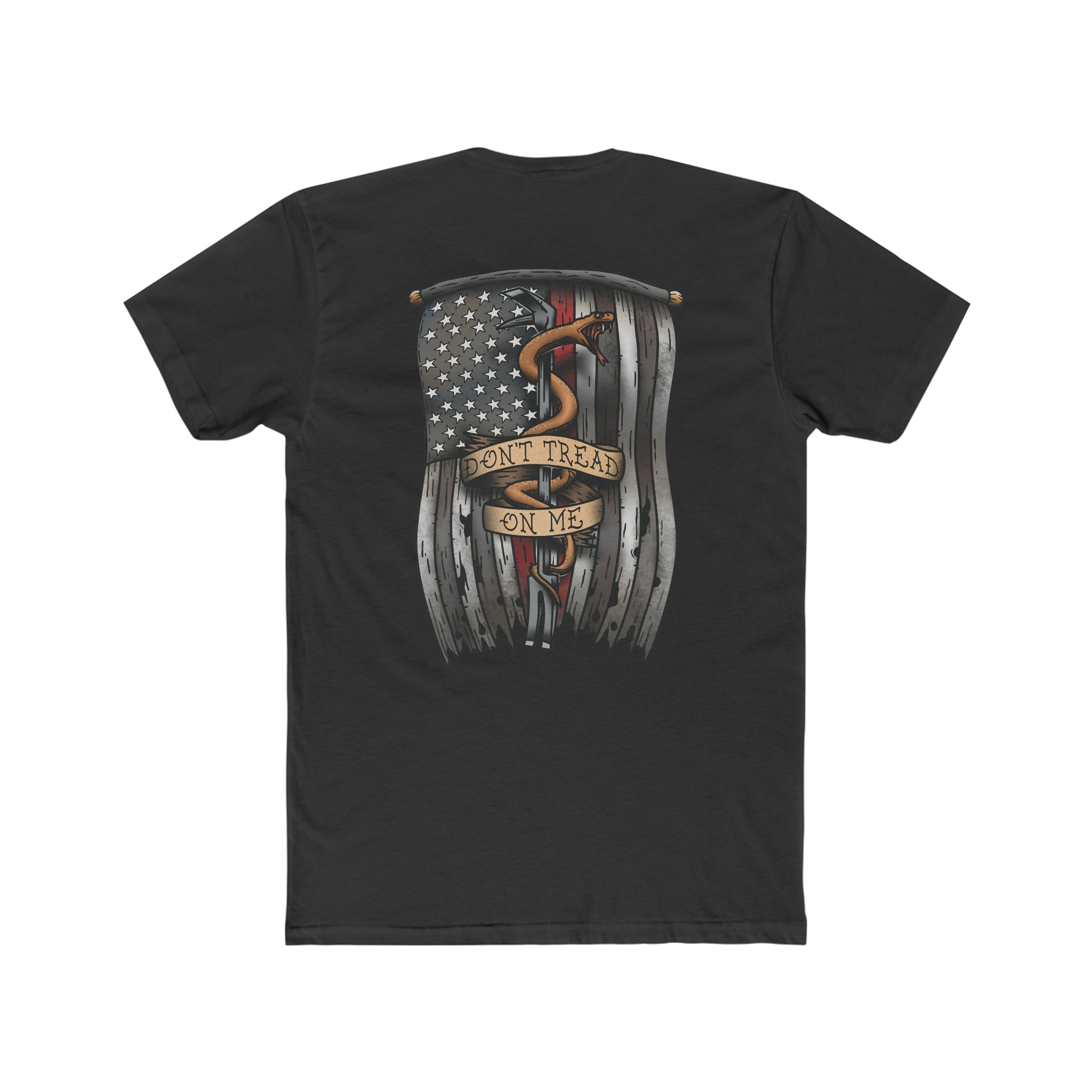 Dont Tread on Me Red Line Flag - Crew Tee