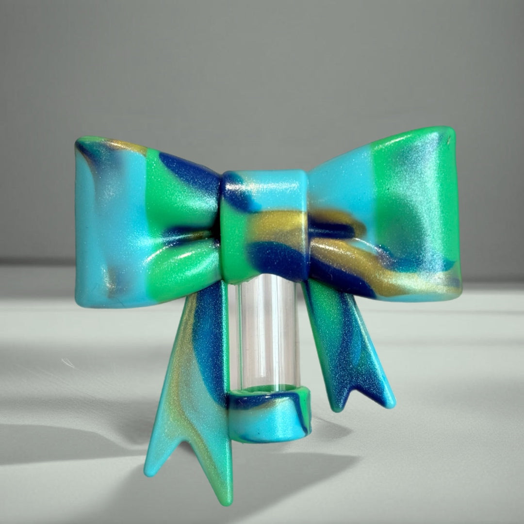 PEACOCK 3D BOW STRAW TOPPER