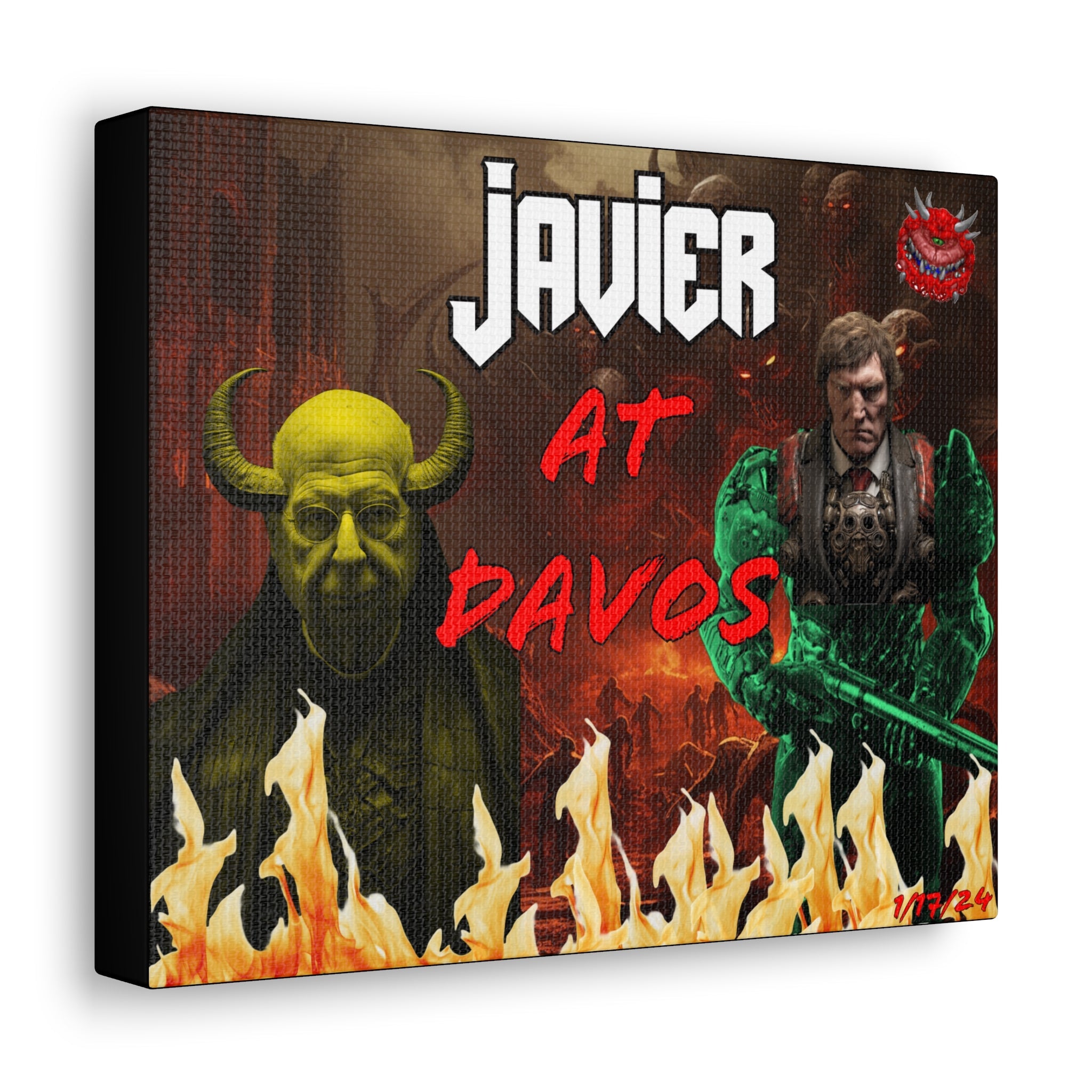 Javier Milei Space Marine in Davos Canvas Print