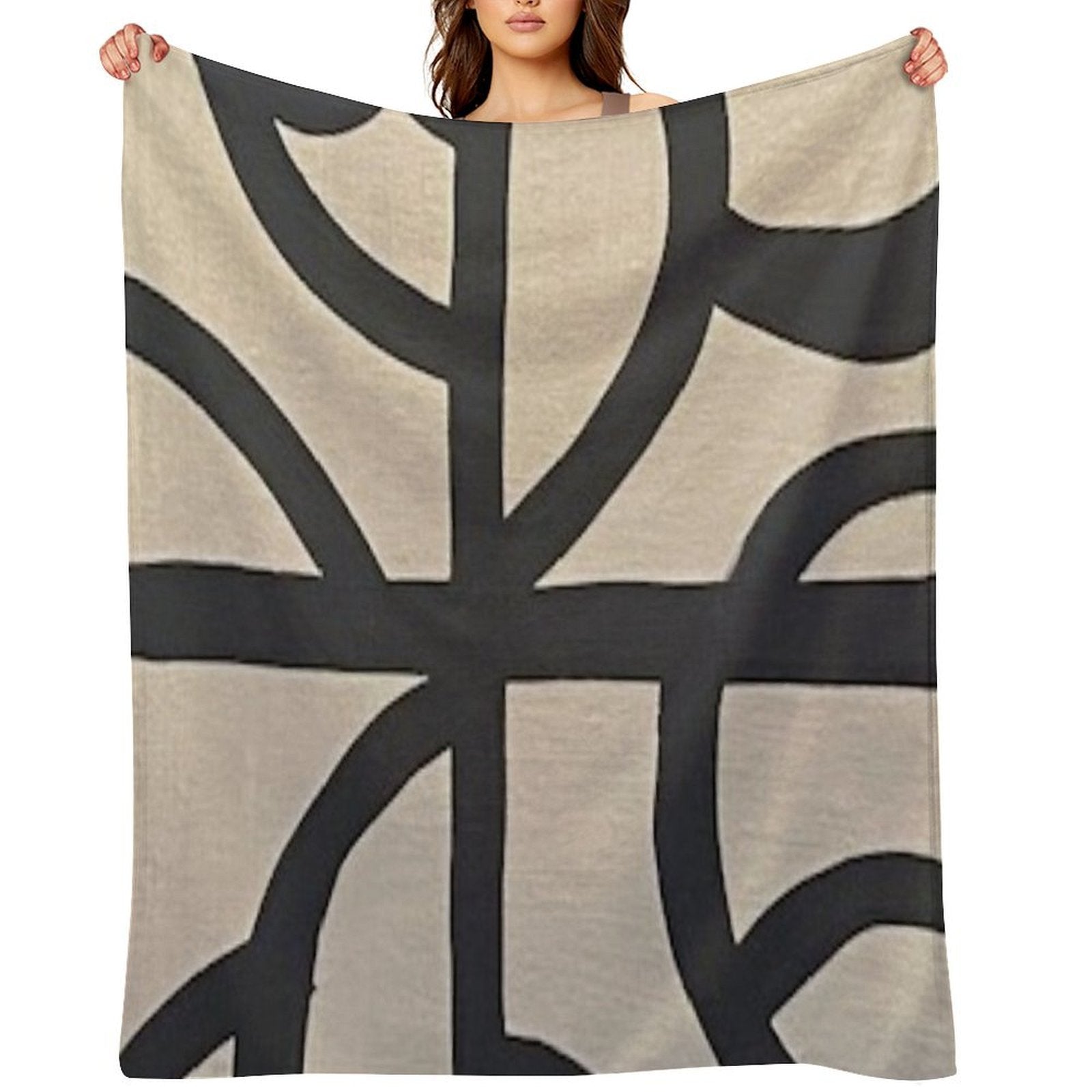 Tan &amp;amp; Black Throw Blanket