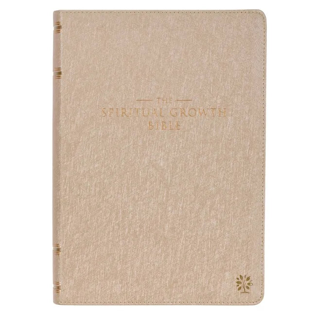 The Spiritual Growth Bible, Study Bible, NLT - New Living Translation Holy Bible, Faux Leather, Pearlescent Taupe - Leather