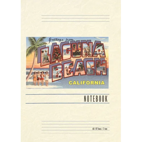 Vintage Lined Notebook Greetings from Laguna Beach - Paperback