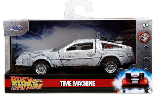 Back to the Future die-cast 1:32 scale &amp;quot;Hollywood Rides&amp;quot; DeLorean Time Machine (Frost Covered)