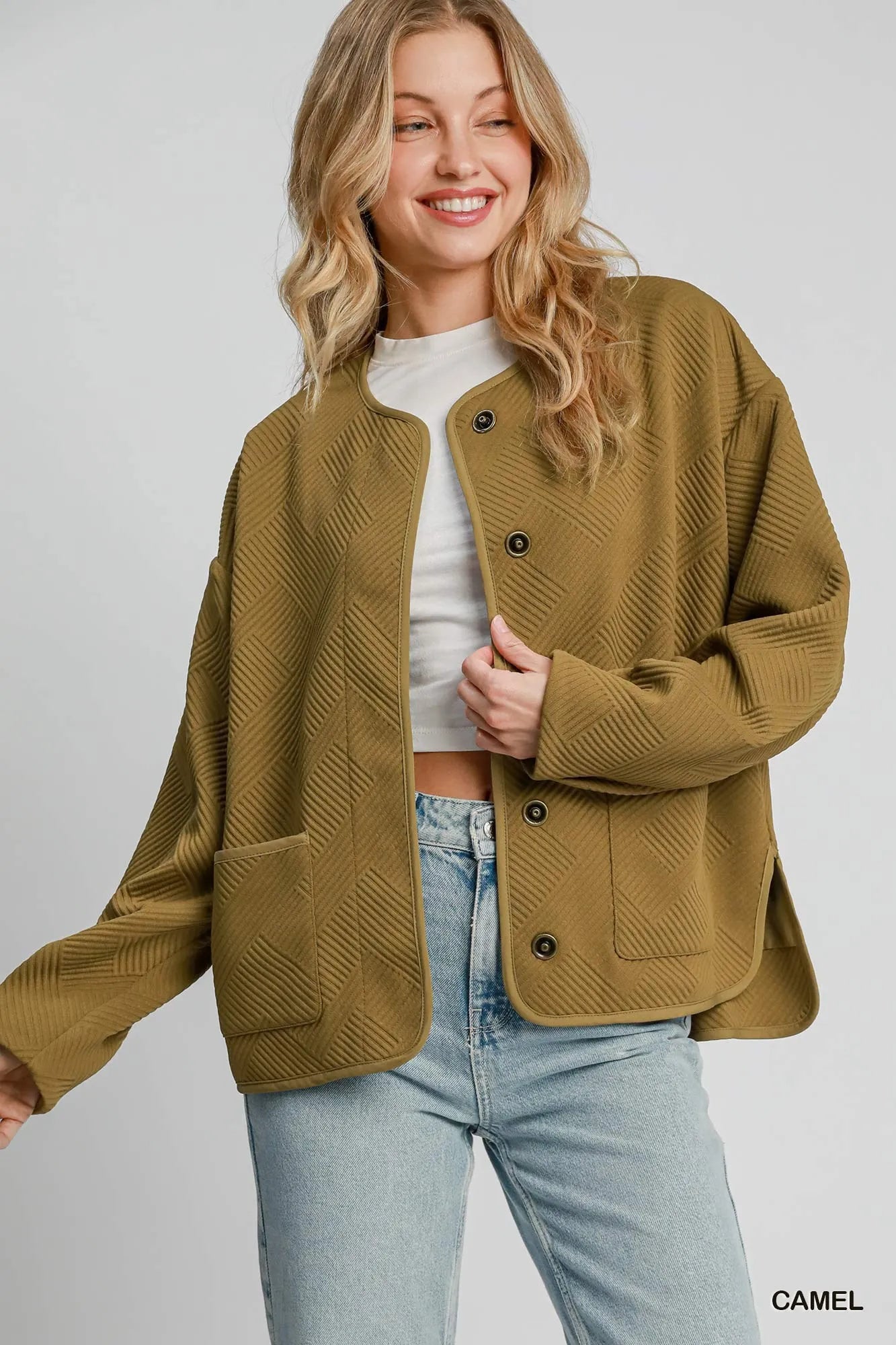 Umgee Textured Jacquard Jacket