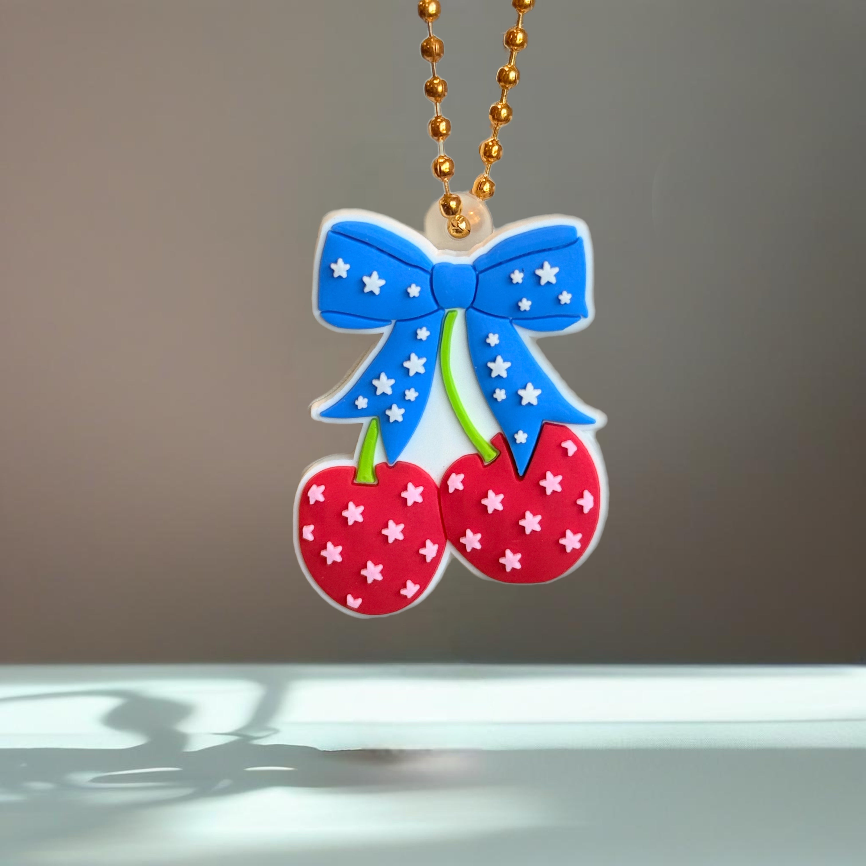 Star-Spangled Cherries Charm - Tumbler Handle Charm