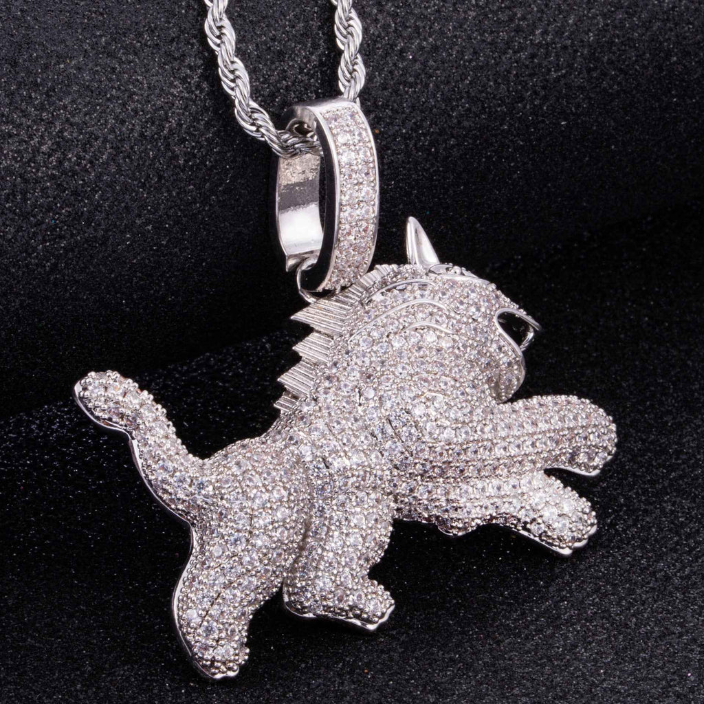 Hip Hop Leopard Pendant Necklace with Full Zircon for Men - Stylish Jewelry for Trendsetters