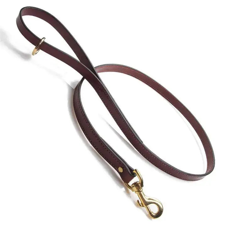 Leather Snap Leash - 3/4&amp;quot; Width - Chestnut