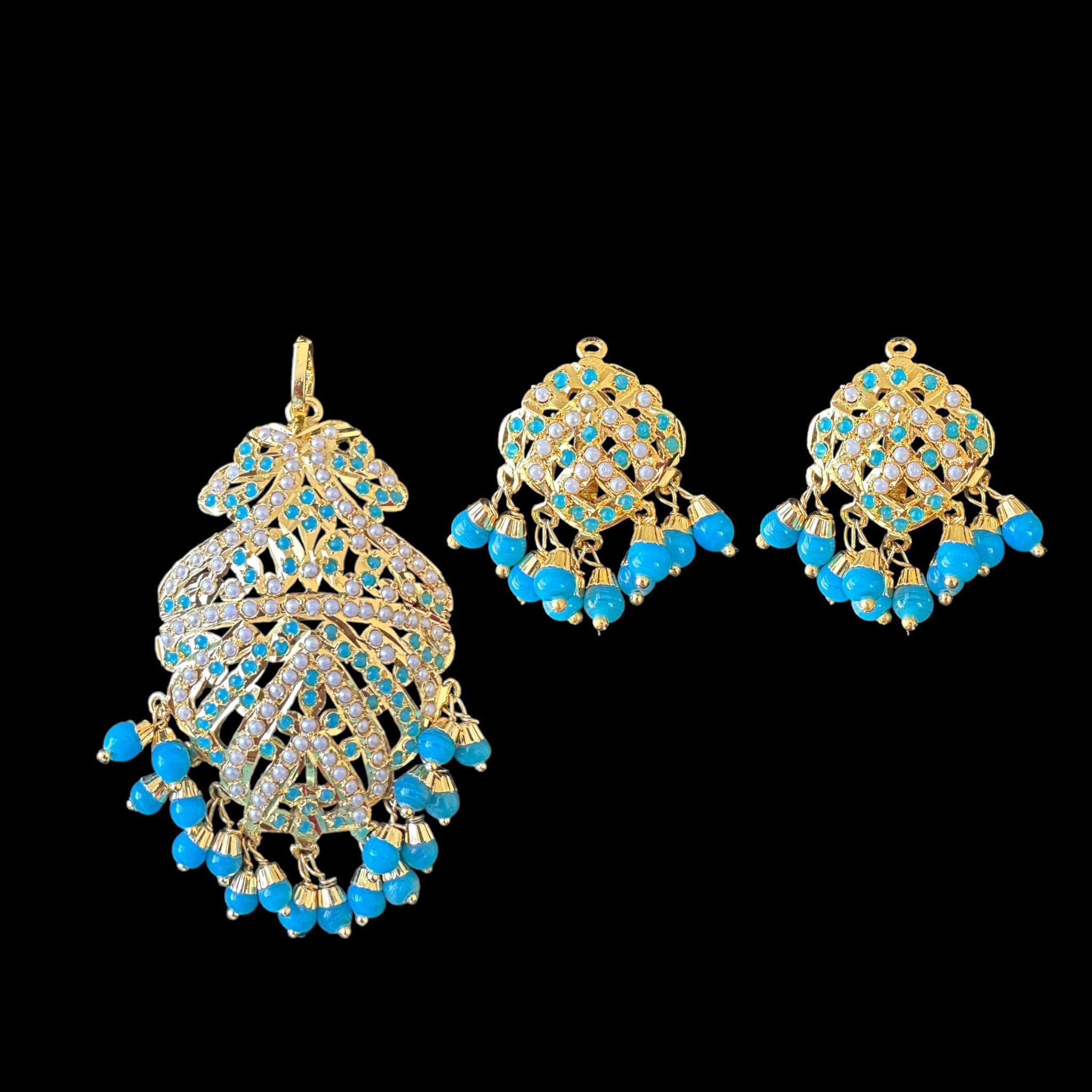 PS307 Shahreen turquoise  pendant set ( SHIPS IN 4 WEEKS )