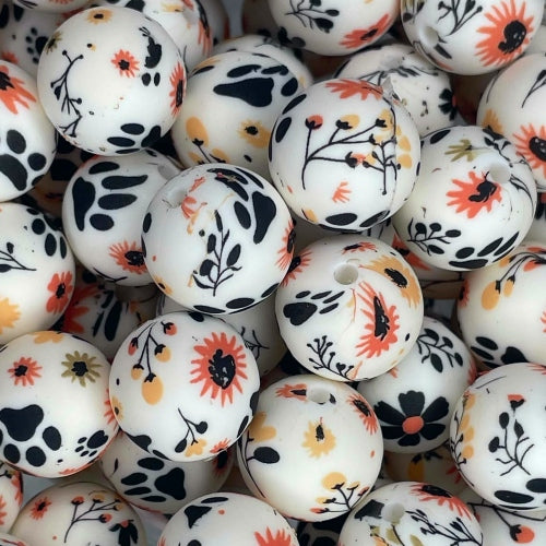 P632 FLORAL PAWS 15MM PRINT (1ct)