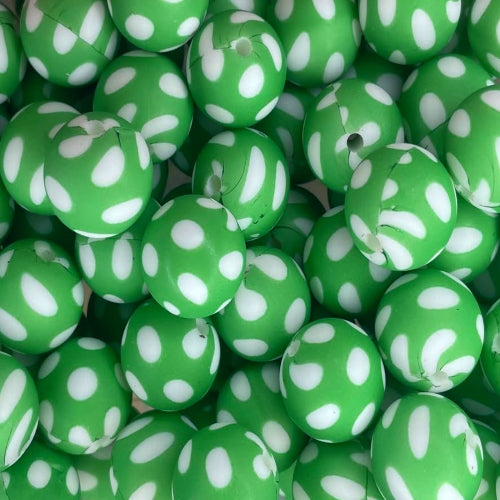 P621 POLKA DOT GREEN 15MM PRINT (1ct)