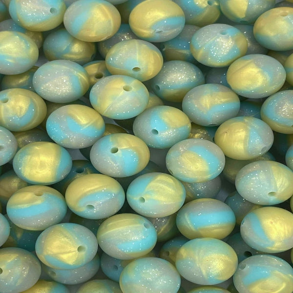 S4 AQUA GOLD SWIRL 15MM GLITTER