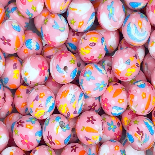 P637 PINK HOPPY EASTER 15MM PRINT (1ct)