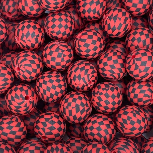 P649 RED CHECKERED 15MM PRINT (1ct)