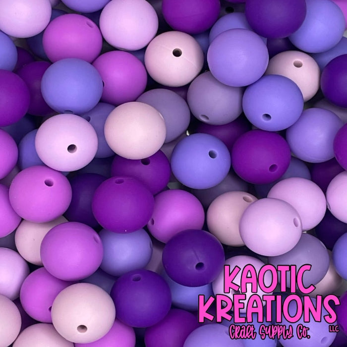 SHADES OF PURPLE SILICONE BEAD MIX (40ct)
