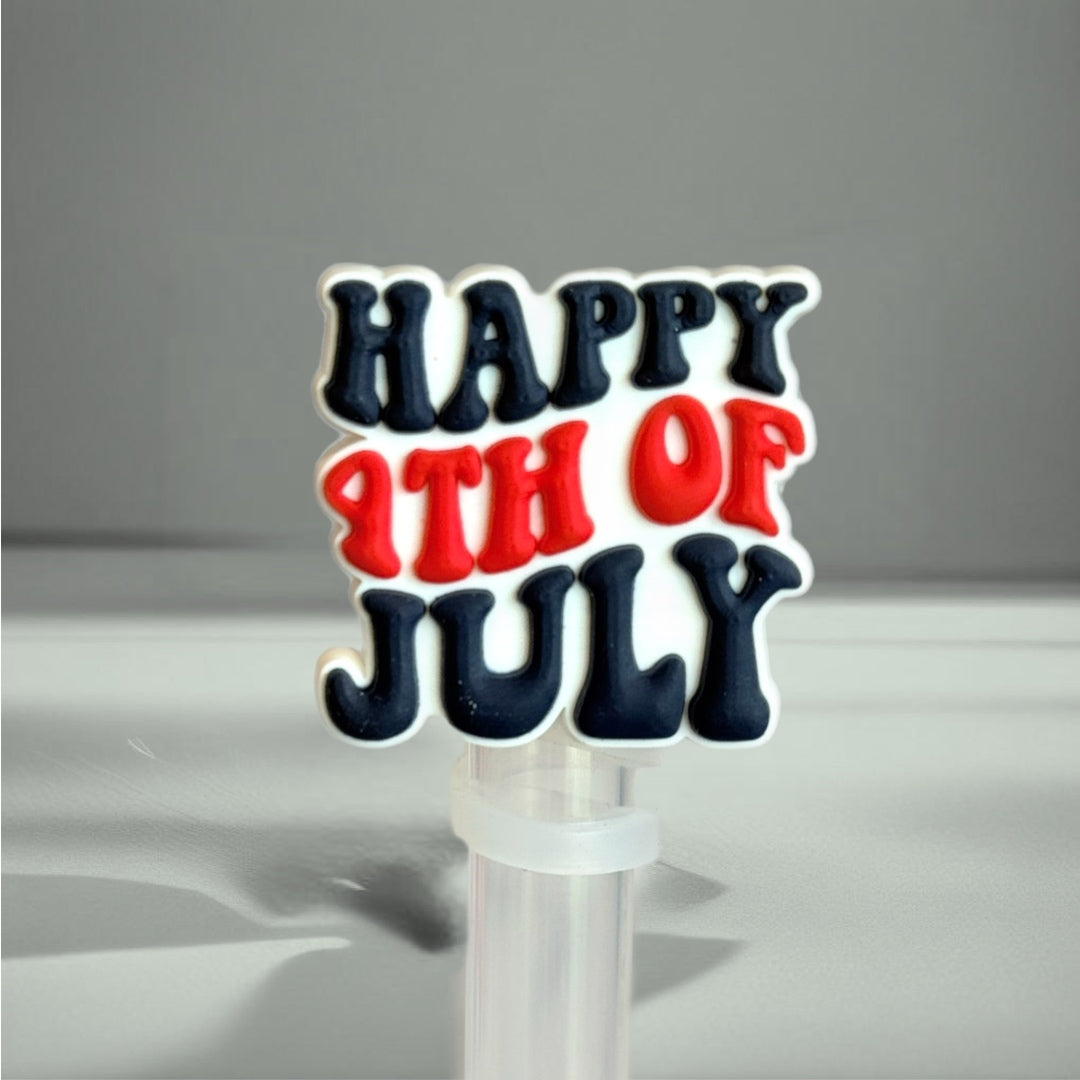 Happy 4th of July Straw Topper