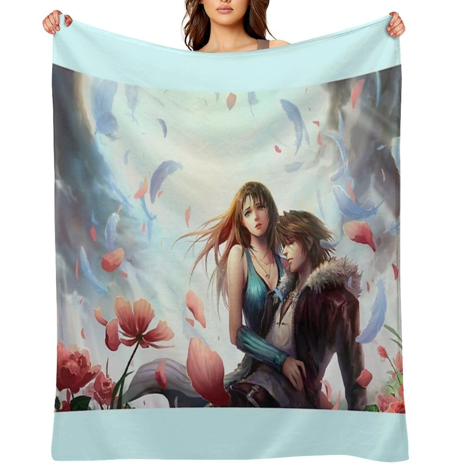 Squall Leonhart &amp;amp; Rinoa Heartilly Throw Blanket