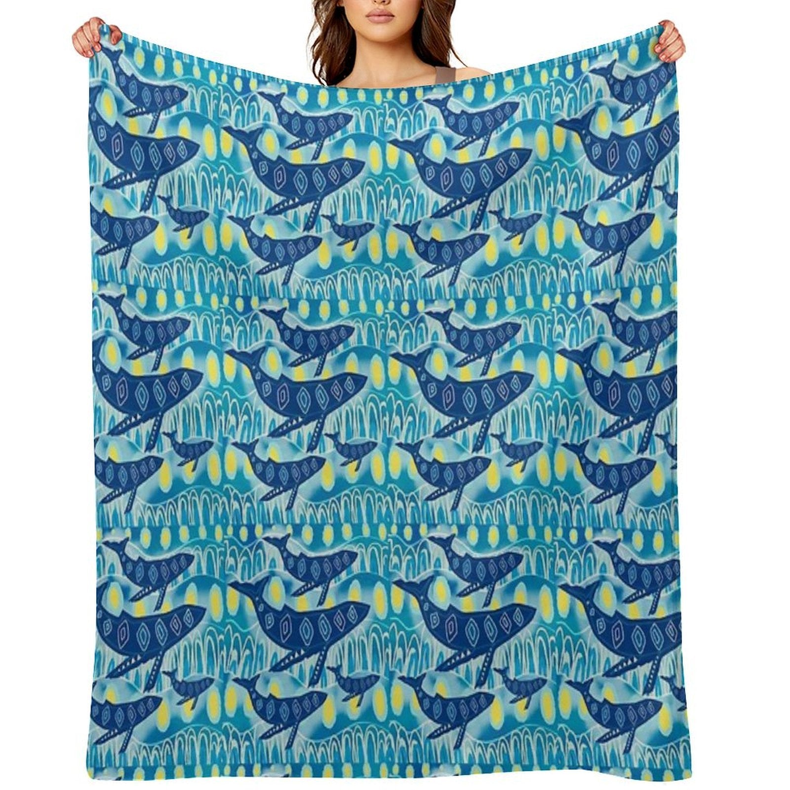 &amp;#39; Gawura &amp;#39;Whale Dreaming Throw Blanket