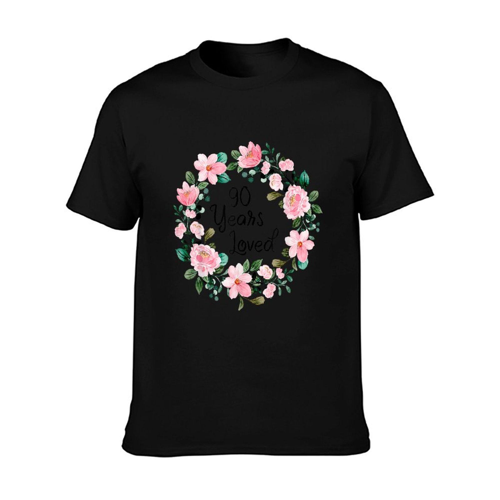 90 Years Loved Men Women 90 Years Old Floral 90th Birthday T-Shirt