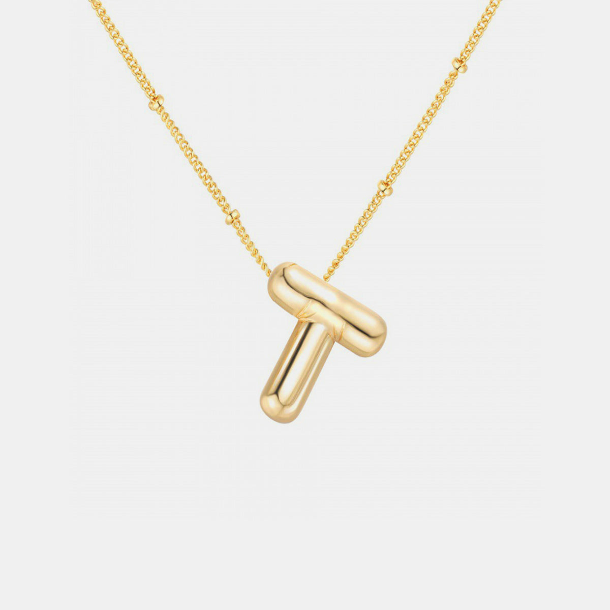 Golden Glow Bubble Initial Necklace – Make Your Statement Shine!