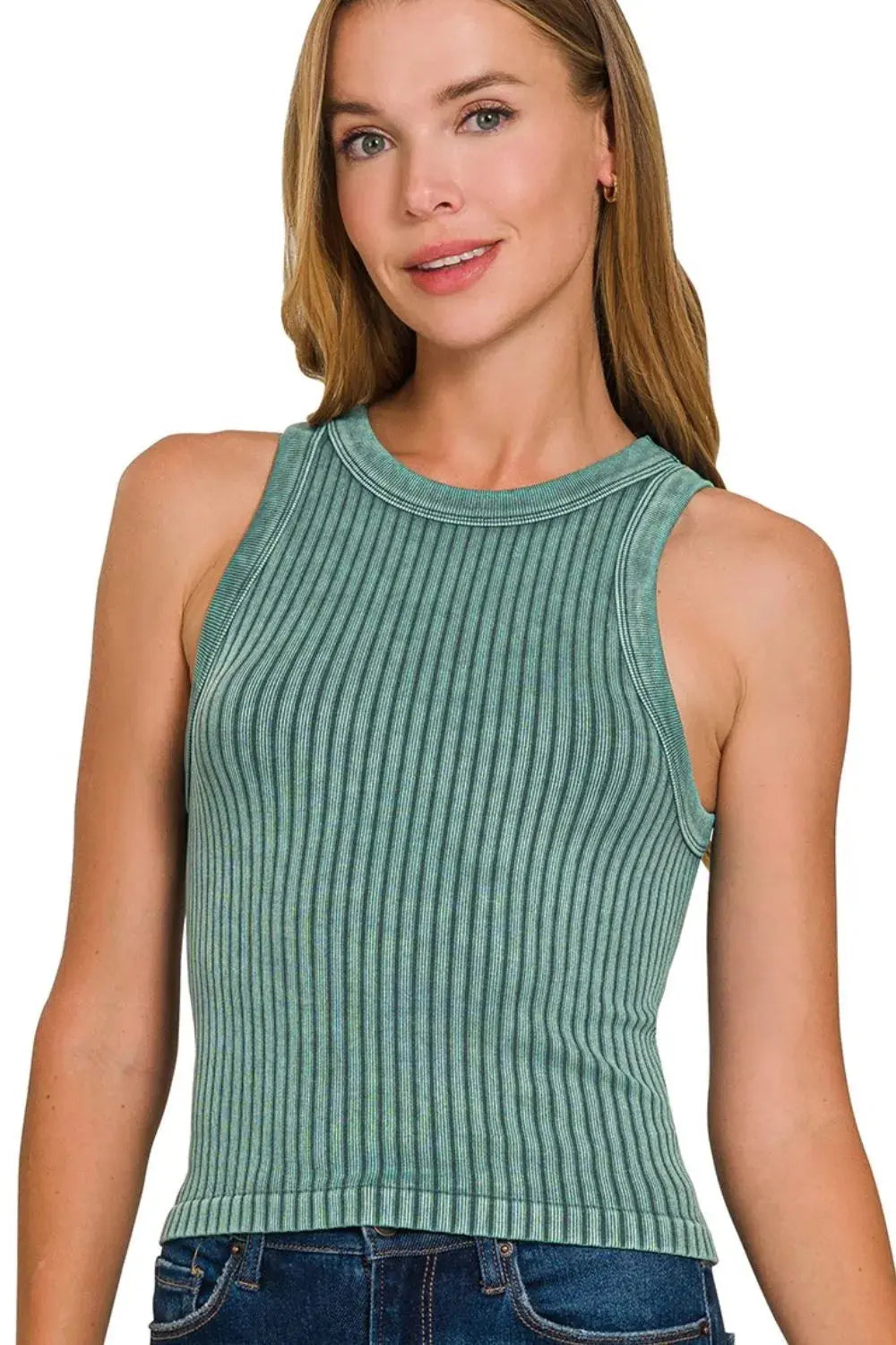 Trendsi Ribbed Tank Top Women&amp;#39;s Casual Basic Seamless Soft Stretch