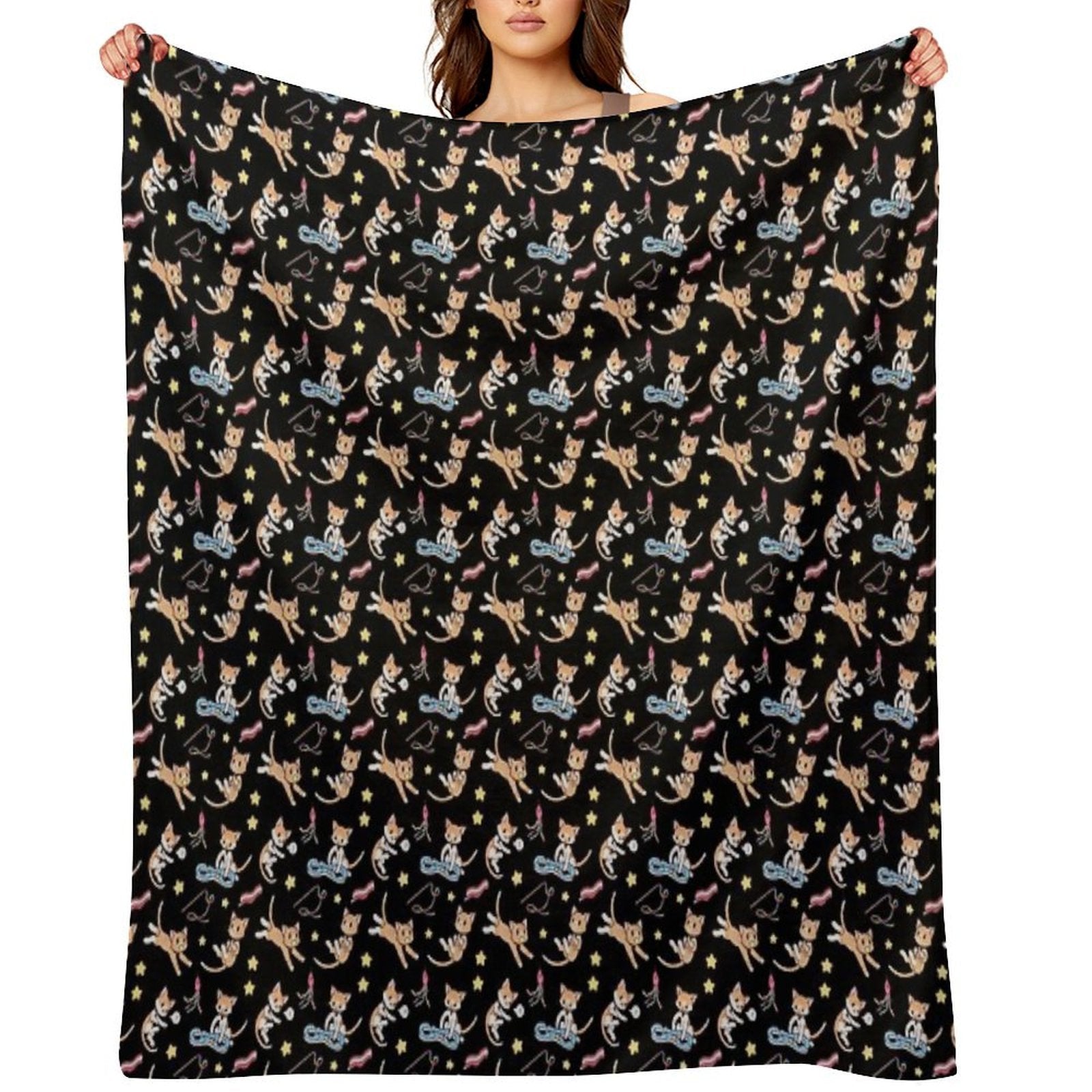 Boy Print with Black Background! Throw Blanket