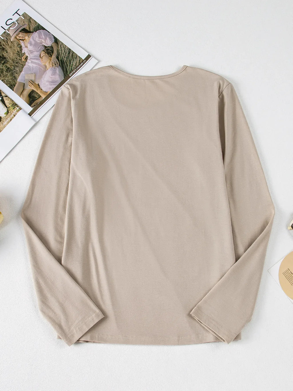 Asymmetric Seam Detail Long Sleeve Top for Women Casual