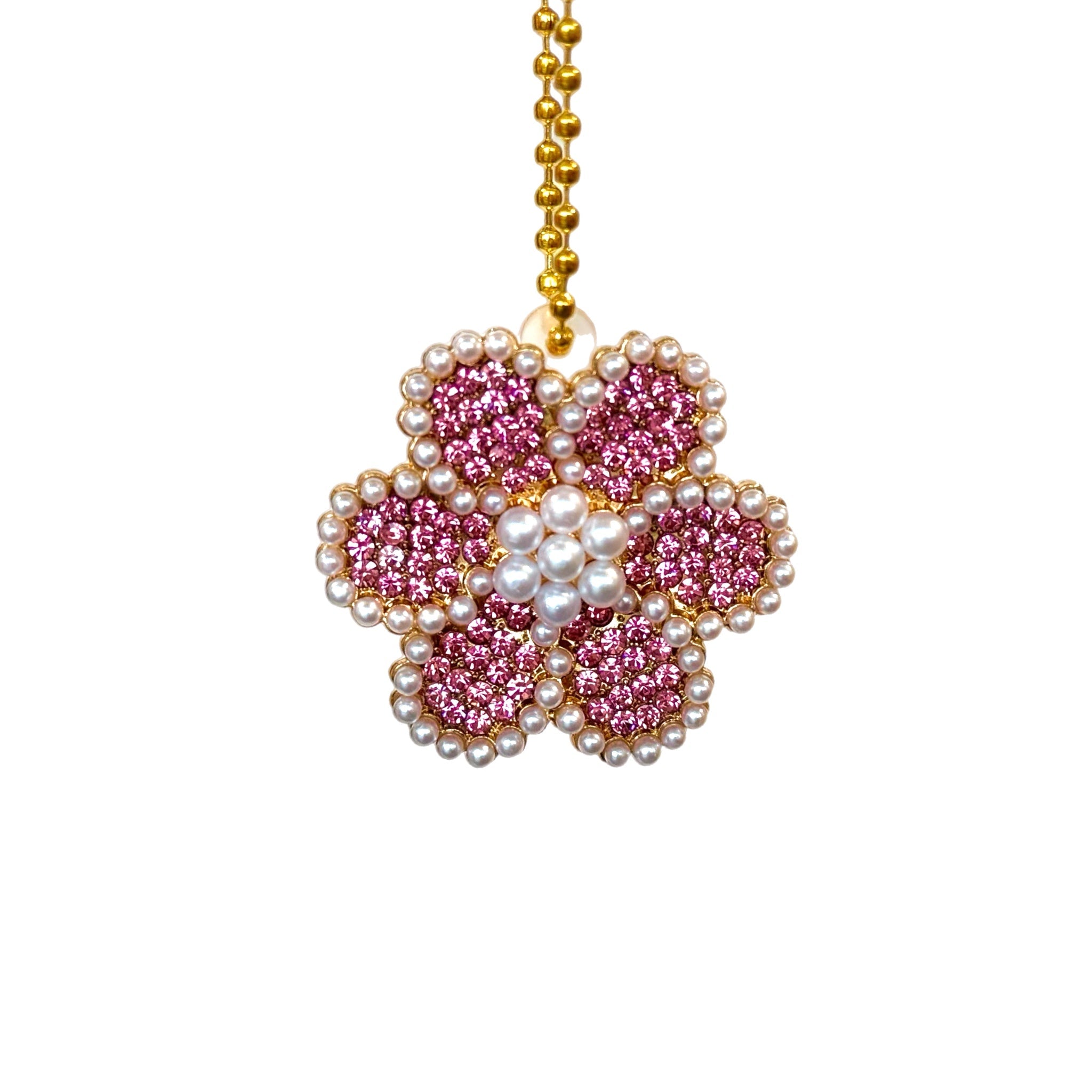 Pink Bling Daisy Charm - Tumbler Handle Charm