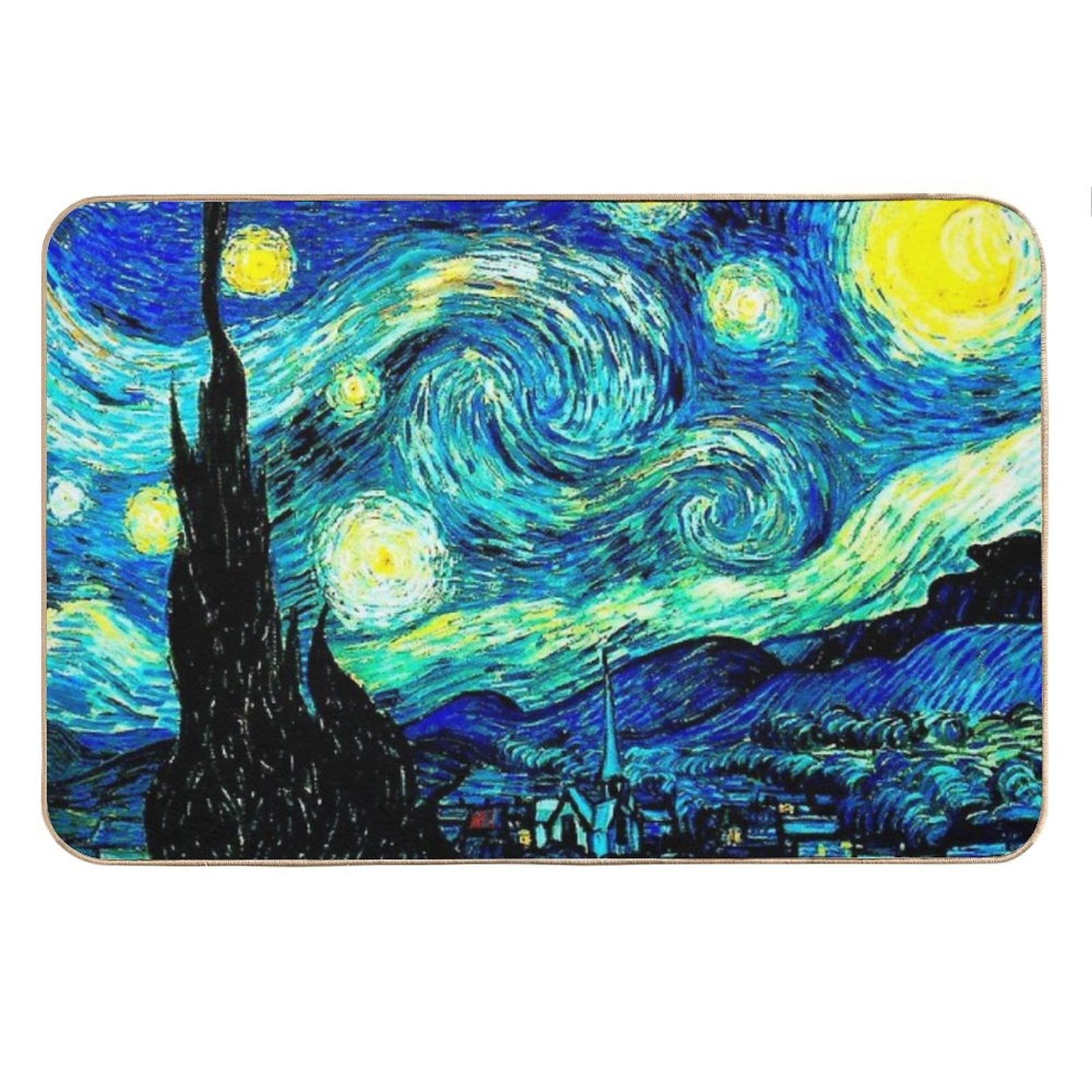 STARRY NIGHT Vincent Van Gogh Famous Painting Print Bath Mat